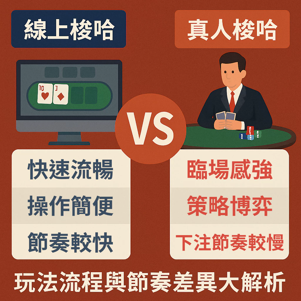 線上梭哈 vs 真人梭哈：玩法流程與節奏差異大解析